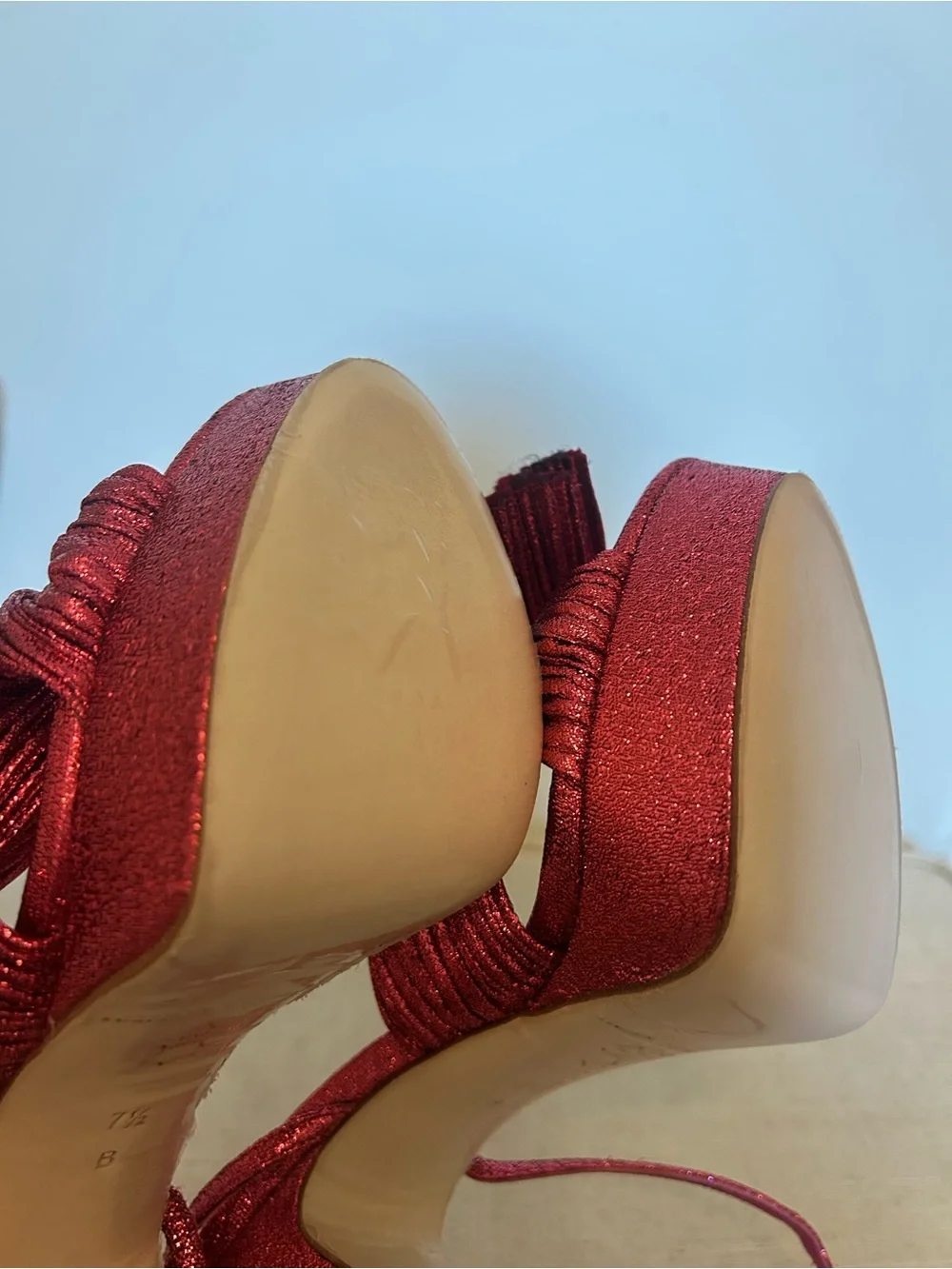 Loeffler Randall Metallic Fuchsia Platform Bow Heels - Size 7.5